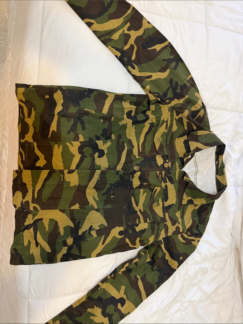 Men's Camouflage Military Field Jacket - Green Camo